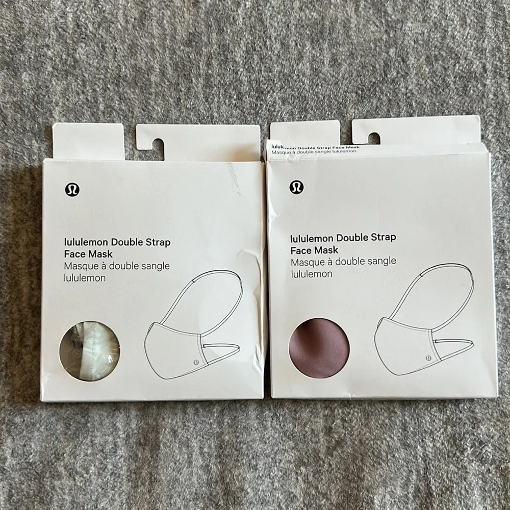 🍋lululemon athletica Double Strap Face Masks - Cream and Pink